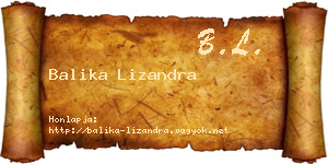 Balika Lizandra névjegykártya